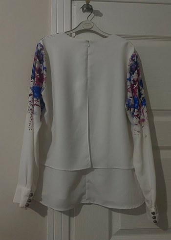 Çiçek Desenli Uzun Kollu Kadın Bluz - Görsel 3