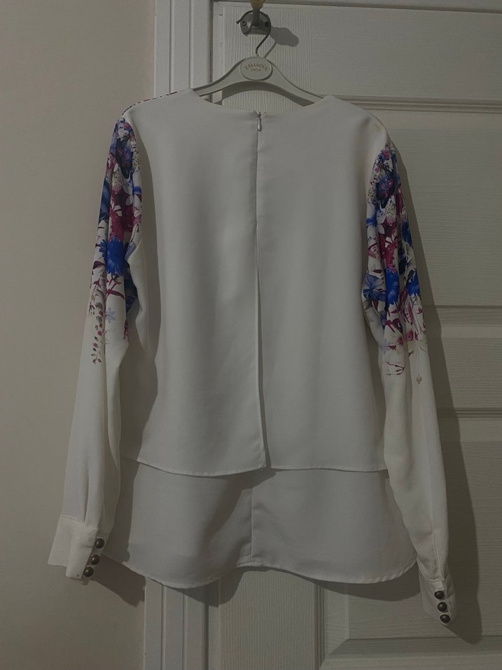 Çiçek Desenli Uzun Kollu Kadın Bluz - Görsel 3