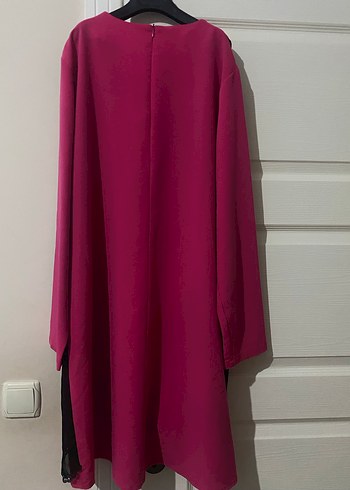 Pembe Uzun Notched Yaka tunik - Görsel 2