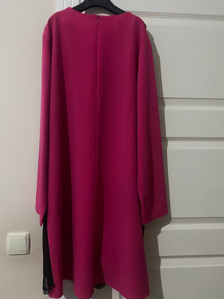 Pembe Uzun Notched Yaka tunik - Görsel 2