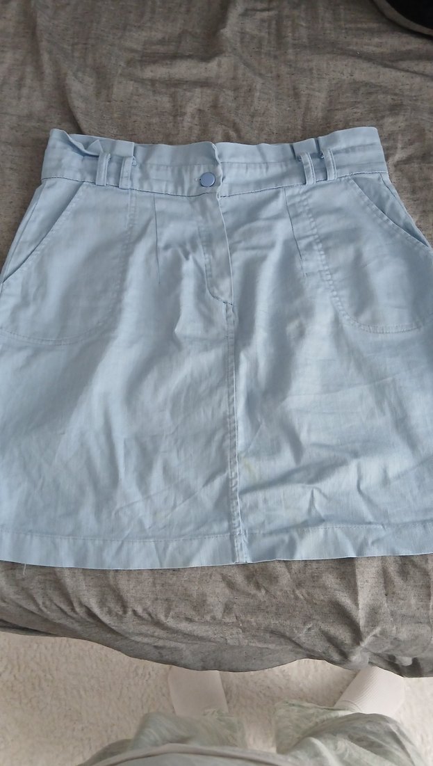 Mavi Midi Hamile Kot Etek - Görsel 2