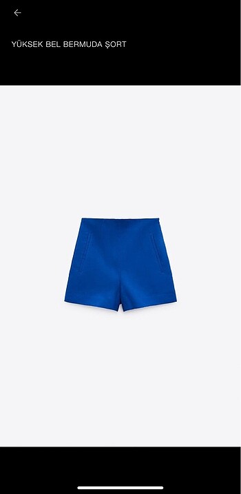 Zara kobalt mavi mini şort
