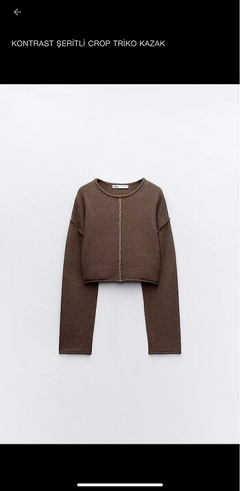 Zara yeşil triko crop kazak