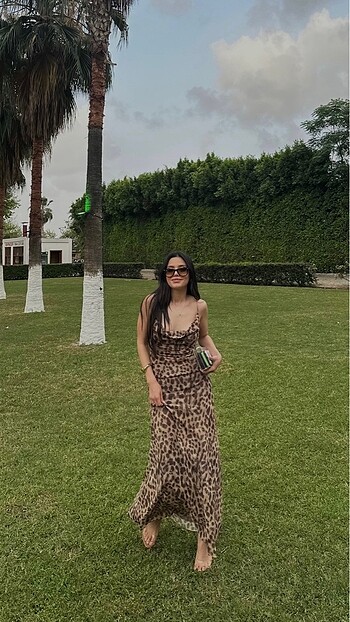 Zara Zara leopar desenli tül elbise