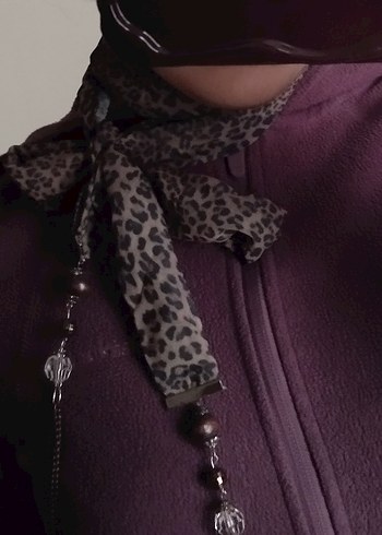 Kahverengi Leopar Desenli fular - Görsel 2