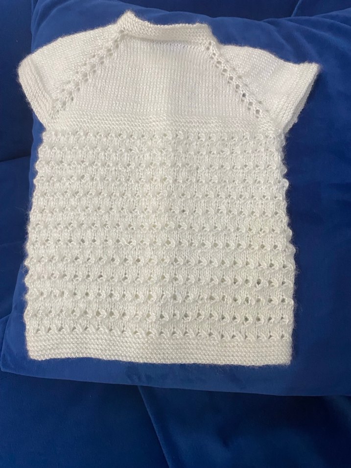 Beyaz Örgü Kız Çocuk Kolsuz Hırka - Görsel 3