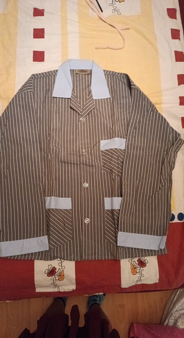 Düğmeli Uzun Kollu Erkek Pijama Takımı - Görsel 4