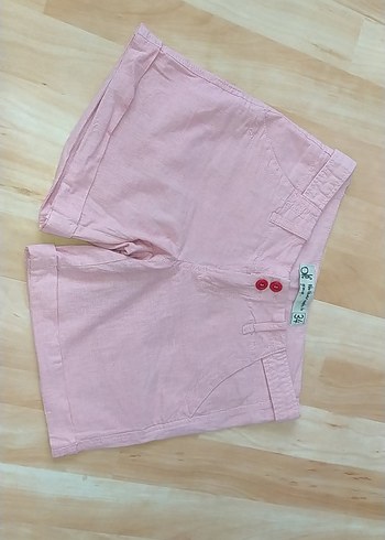 LC Waikiki Düğmeli Pembe Mini Kadın Şort