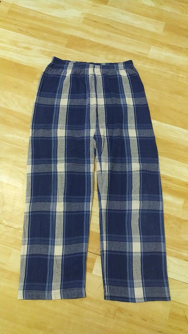 Mavi Ekose kadın pijama (erkekte giyebilir) - Görsel 2