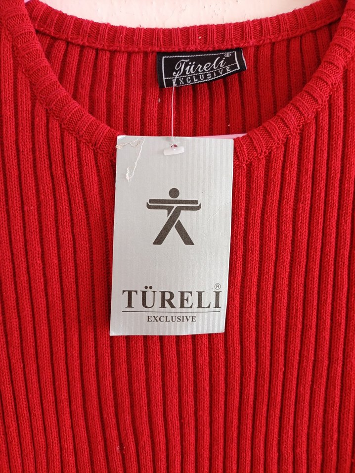 Kadın Kırmızı Örgü Yün Süveter - Görsel 2