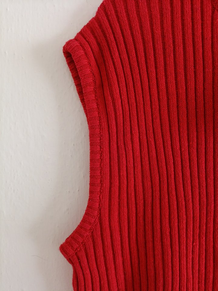 Kadın Kırmızı Örgü Yün Süveter - Görsel 4