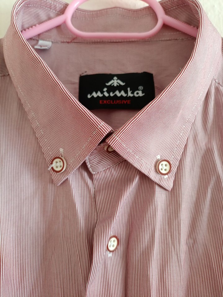 Pembe Keten Erkek Gömlek - Görsel 4