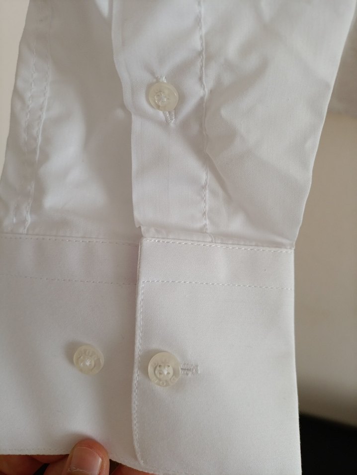 Beyaz Keten Erkek Gömlek - Görsel 3