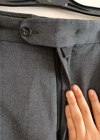 Gri Pilili Erkek Keten Pantolon - Görsel 4