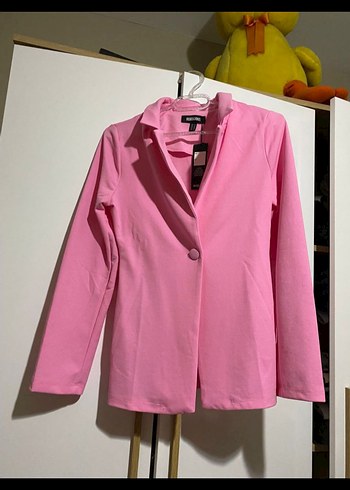 Pembe Düğmeli Kadın Blazer Ceket