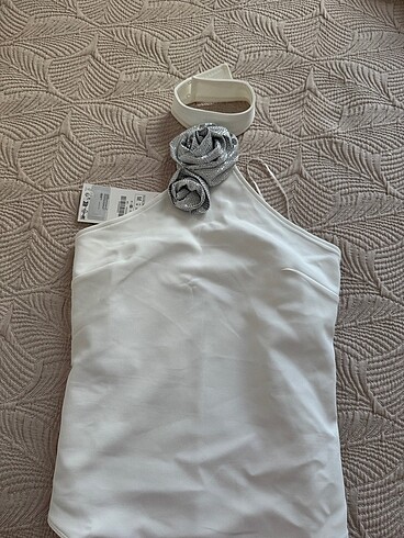 Zara Zara parlak taşlı halter yaka body