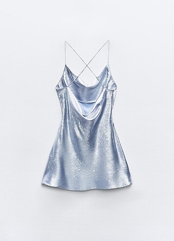 Zara mini folyo elbise