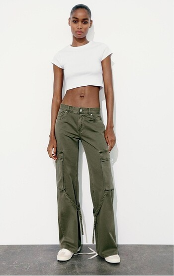 Zara kargo orta bel jean