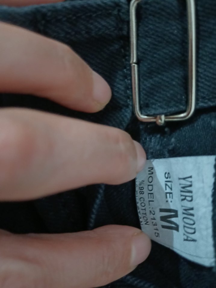 Siyah Kot Midi Askılı Tulum - Görsel 3