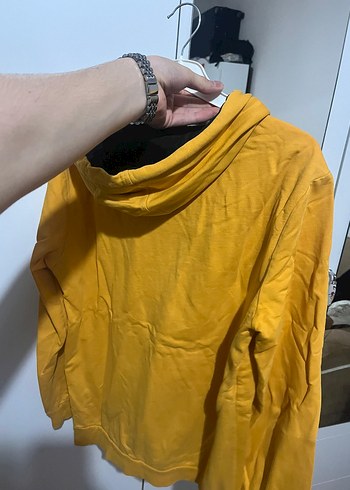 Sarı Kapüşonlu Sweatshirt - Görsel 3