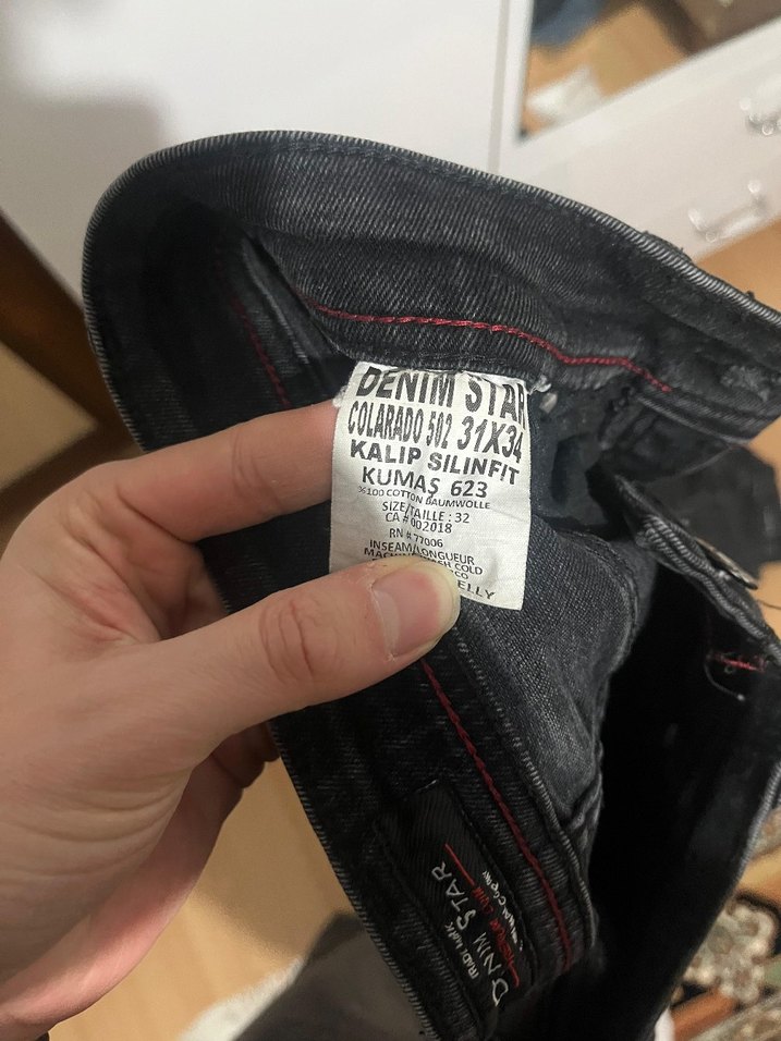 Erkek Siyah Kemerli Dar Kesim Denim Jean - Görsel 3