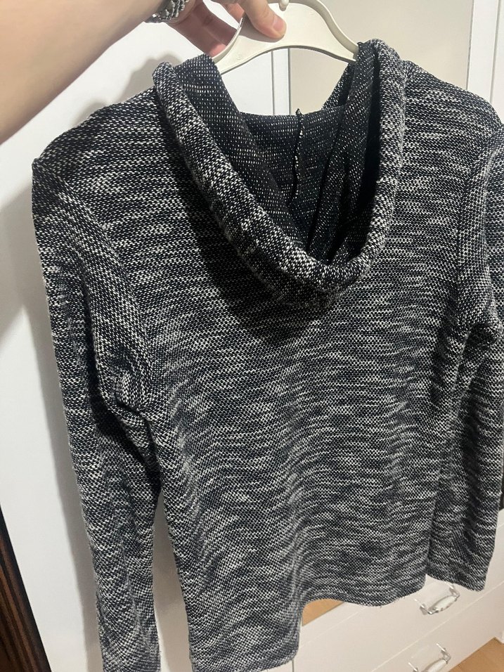 Gri Triko Uzun Kollu Salaş Kazak - Görsel 2