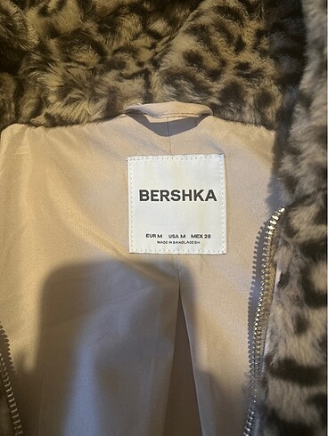 m Beden Bershka leopar peluş ceket