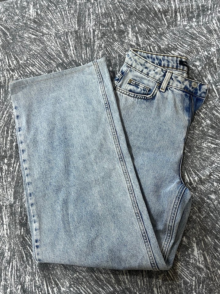 Gri Mavi Salaş Midi Kadın Kot Pantolon - Görsel 2