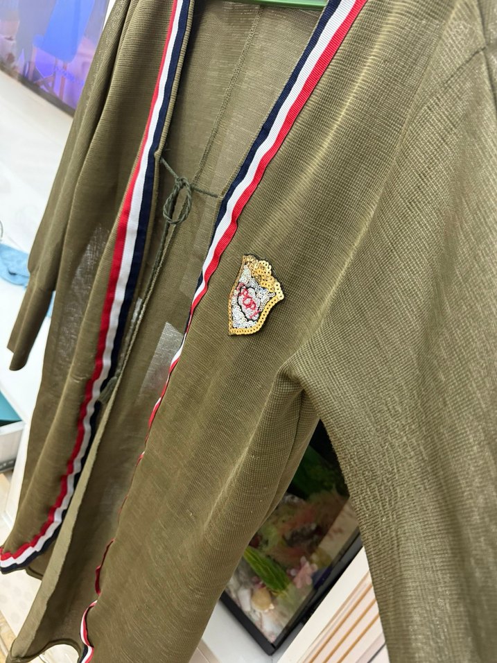 Düğmeli Uzun Kollu Kadın Kimono - Görsel 3