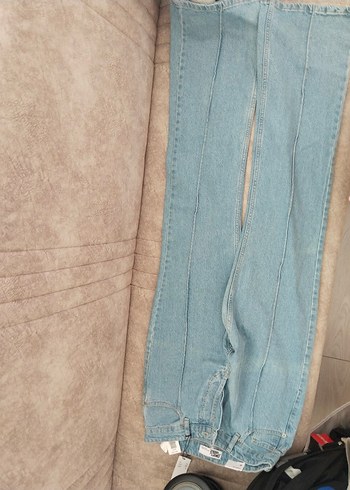 40 Beden mavi Renk Kadın Denim Loose Fit Jean Pantolon
