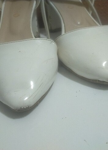 36 Beden beyaz Renk Yazlık topuklu ayakkabı 