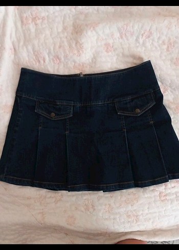 American Vintage Lacivert Denim Mini Etek