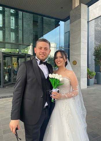 İnci ve Kristal Boncuklu Beyaz Saç Aksesuarı - Görsel 2