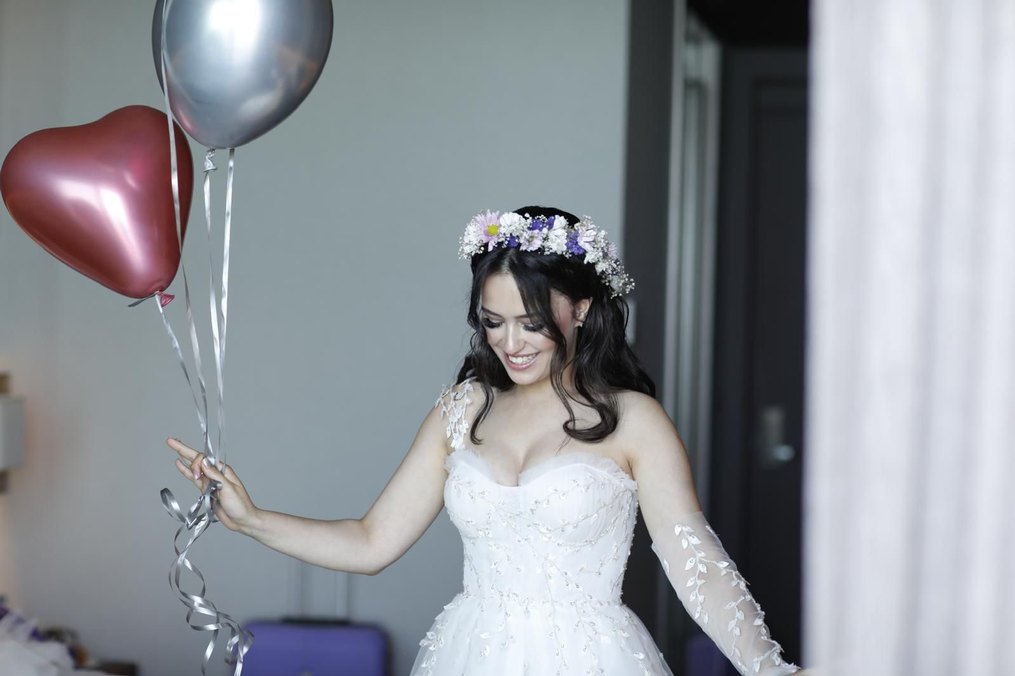 Straplez A Kesim Uzun Beyaz Gelinlik - Görsel 5