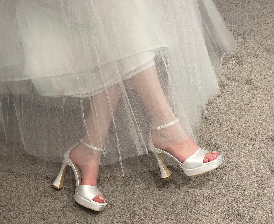 Beyaz  Platform Topuklu Kadın Abiye Ayakkabı - Görsel 2