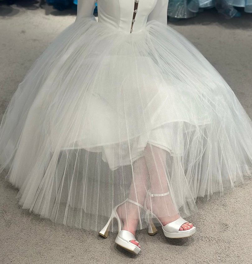 Beyaz  Platform Topuklu Kadın Abiye Ayakkabı - Görsel 3