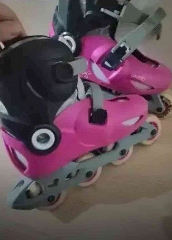 Pembe kız Spor Patenler Velcro Bantlı - Görsel 3