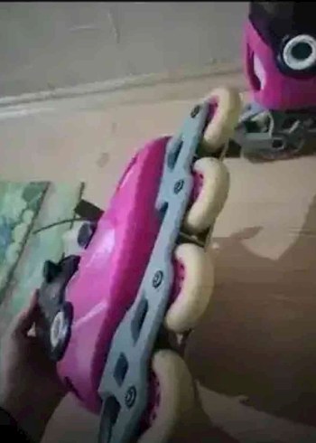 Pembe kız Spor Patenler Velcro Bantlı - Görsel 4