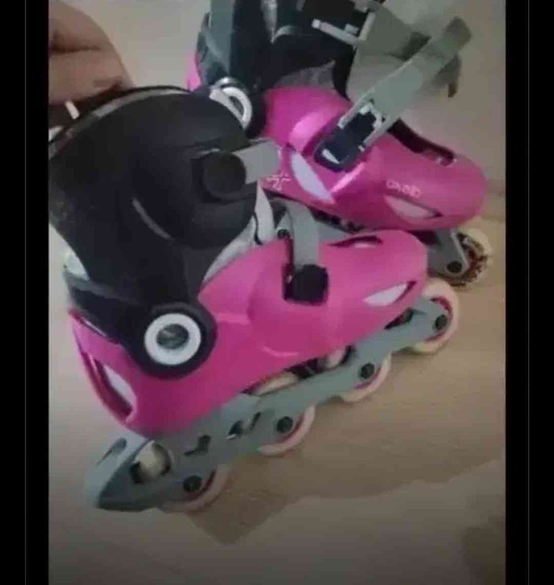 Pembe kız Spor Patenler Velcro Bantlı - Görsel 3