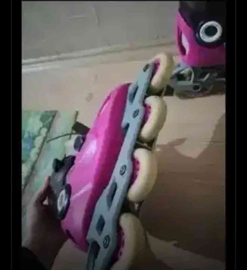 Pembe kız Spor Patenler Velcro Bantlı - Görsel 4