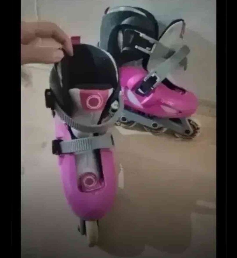 Pembe kız Spor Patenler Velcro Bantlı - Görsel 2