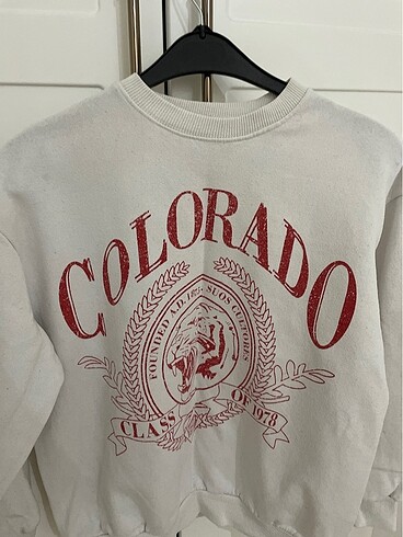 beyaz baskılı sweatshirt