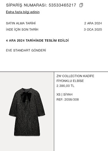 xs Beden Zara elbise