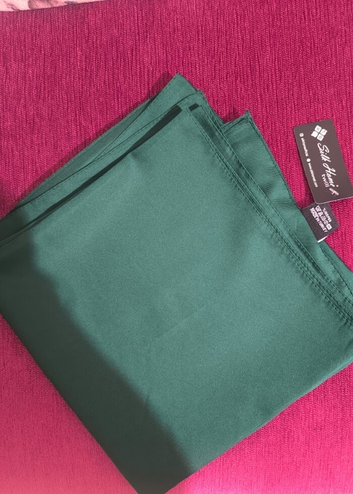 Zümrüt yeşili Saten eşarp  - Görsel 2