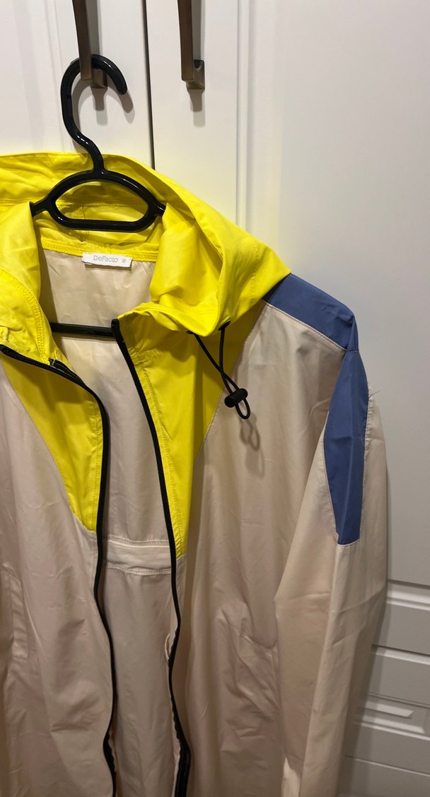 Sarı Kapüşonlu Midi Kadın Yağmurluk - Görsel 4