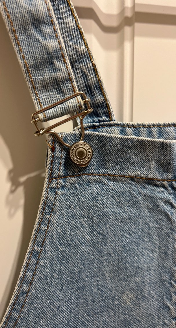 Kadın Mavi Denim Askılı Midi Tulum - Görsel 4