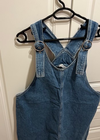 Kadın Kot Midi Salopet - Görsel 2