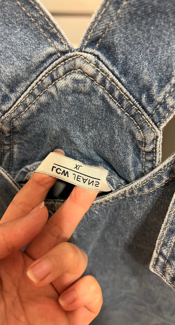 Kadın Kot Midi Salopet - Görsel 3