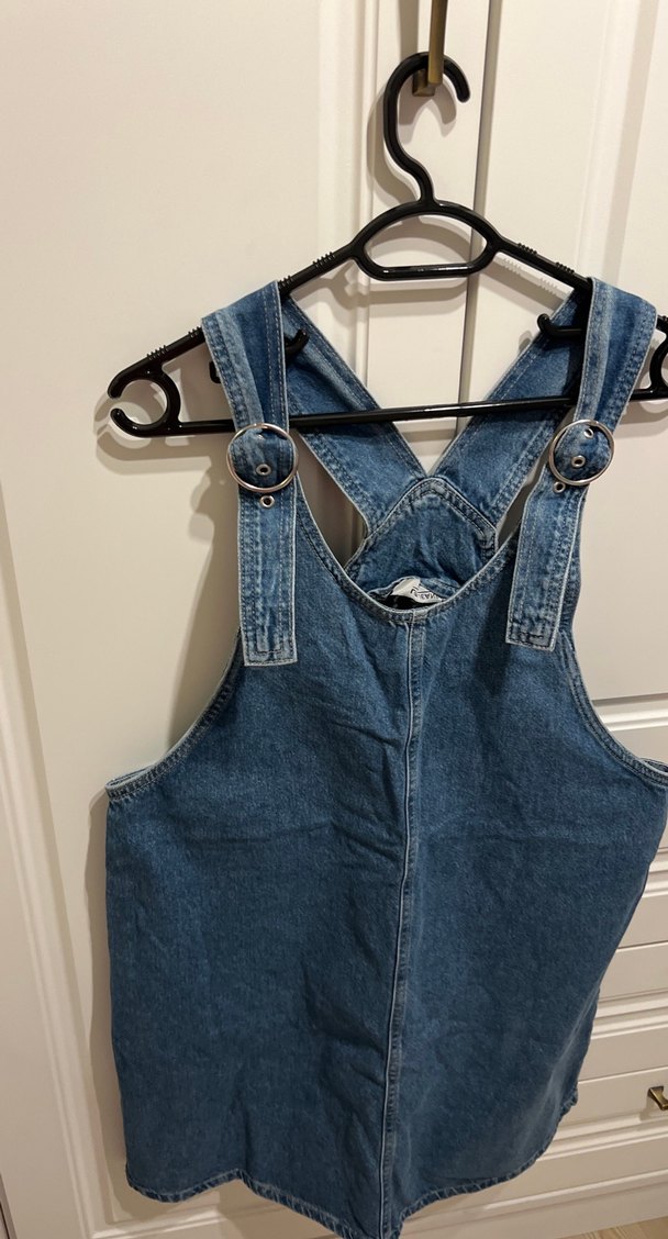 Kadın Kot Midi Salopet - Görsel 2