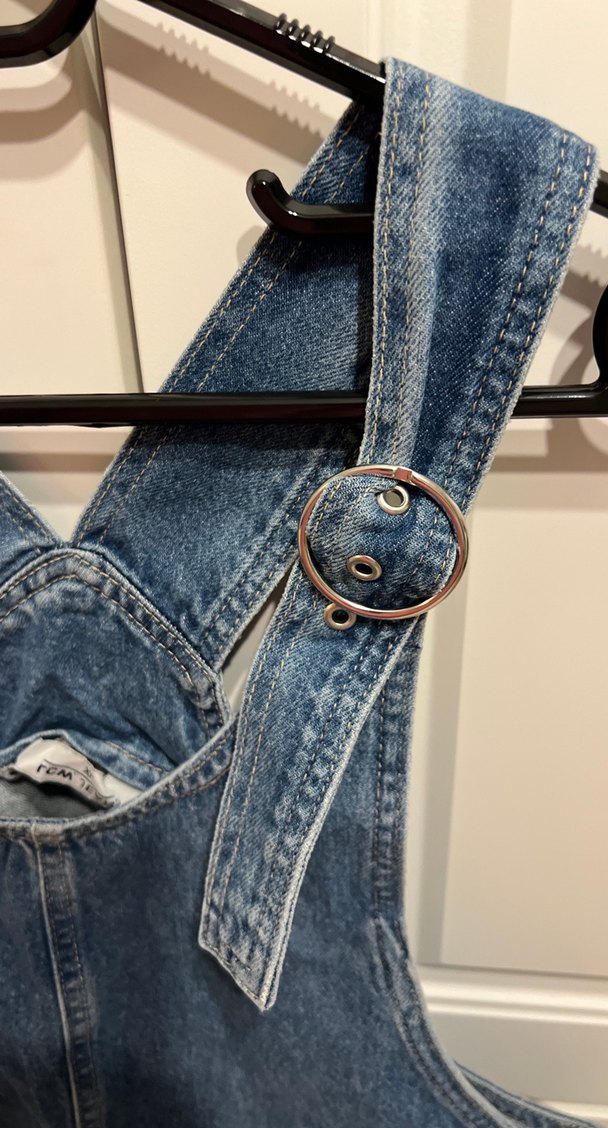 Kadın Kot Midi Salopet - Görsel 4